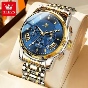 Olevs Watch for Men Stainless Steel Chronograph Watch