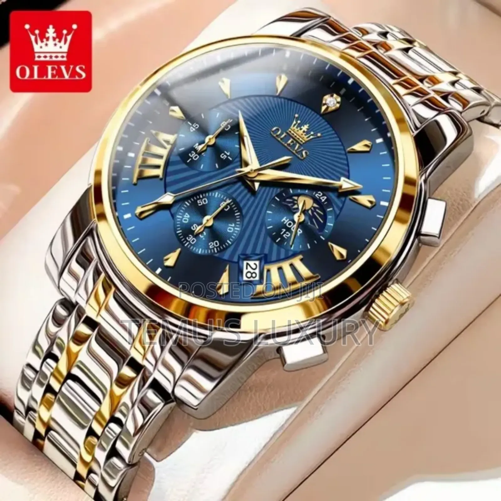 Olevs Analog Quartz Business Stainless Steel Waterproof Watch for Men