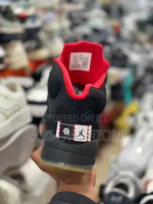 Air Jordan 5 Black and Red Mens Original