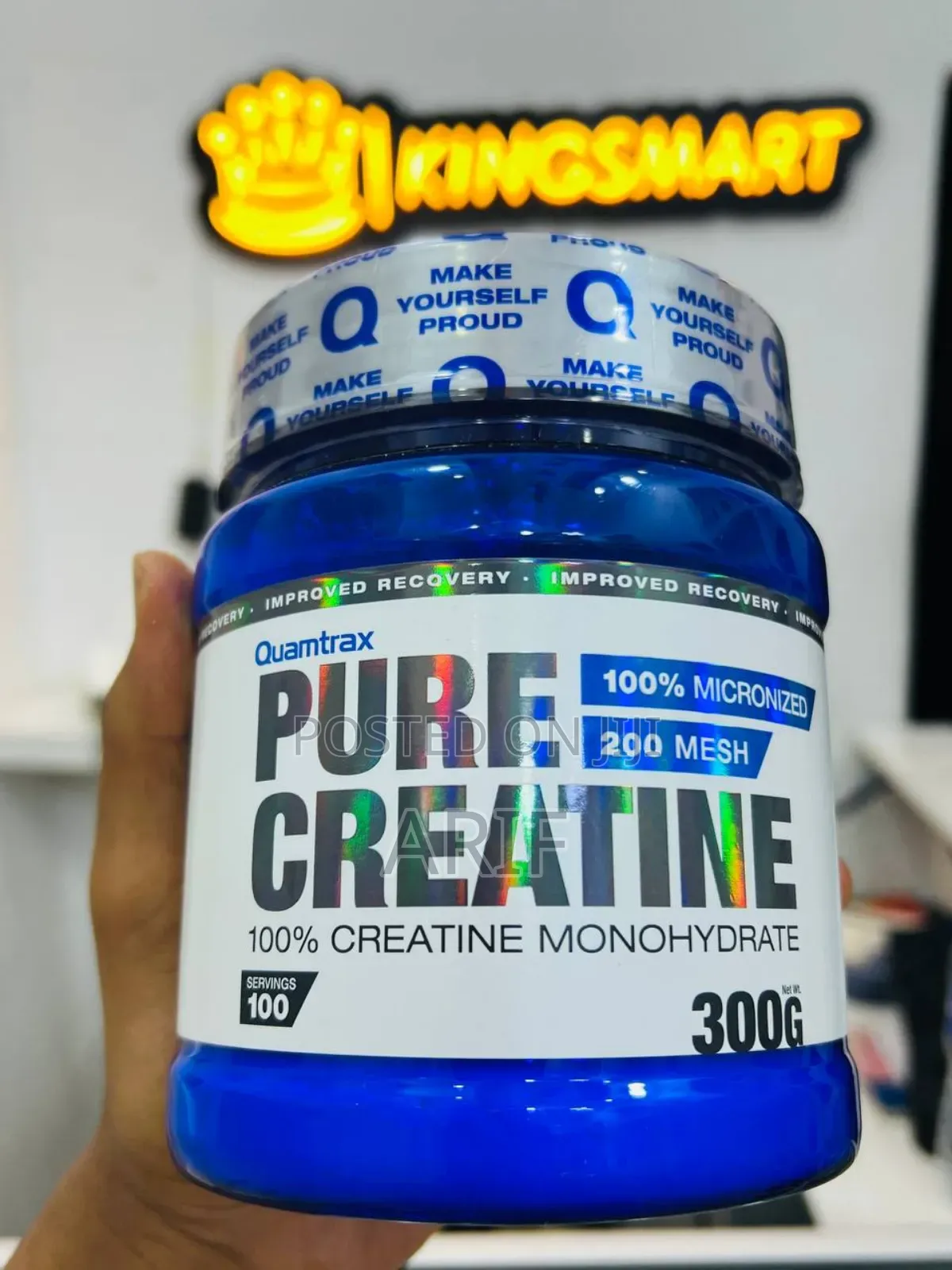 Pure Creatine Monohydrate 100 Serving 3gm Per Serving(Quamtrax)