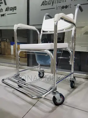 Toilet Chair久頠3-in-1 Mobility Commode Wheelchair Shower Chair勵፹potty