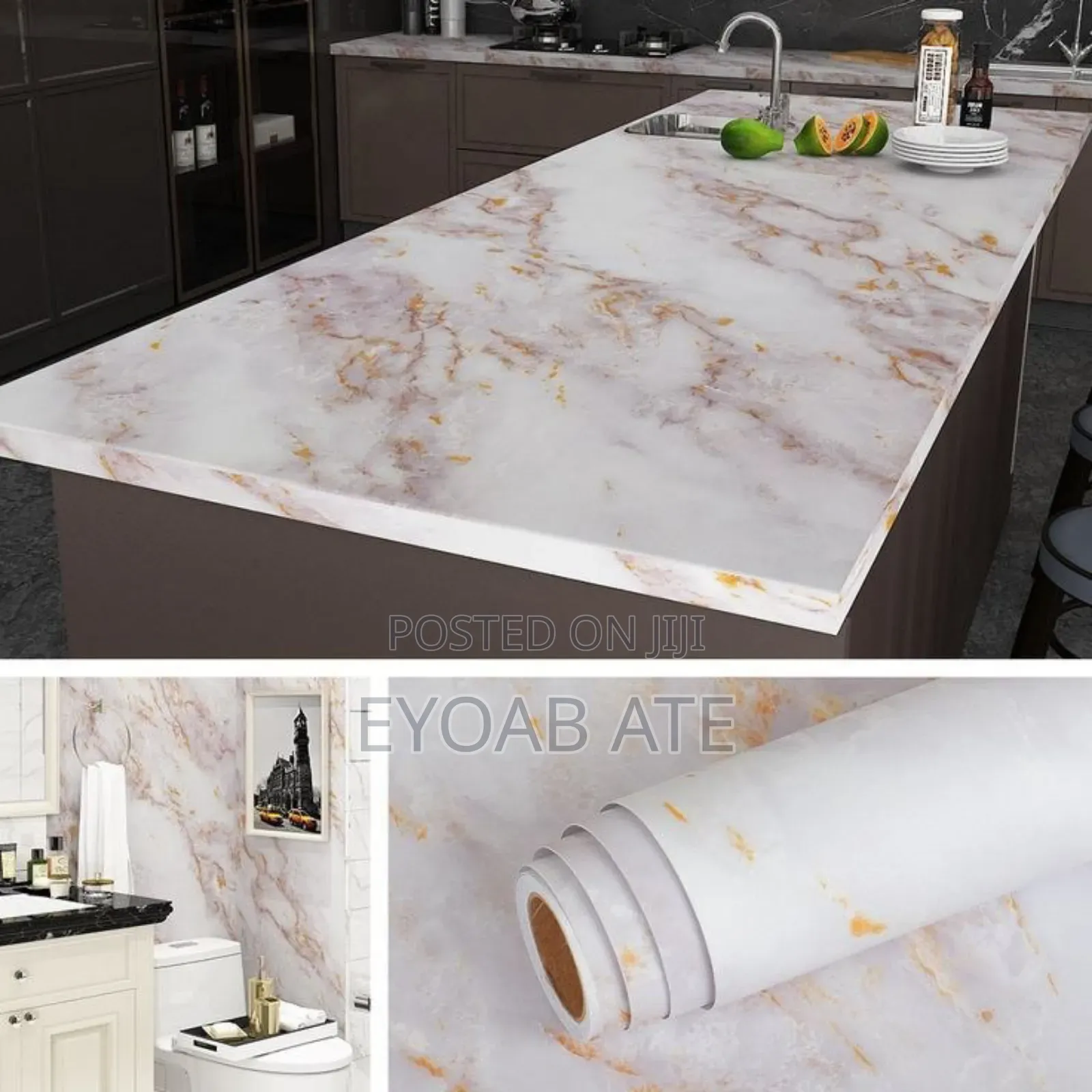Marble Pattern Self Adhesive Wall Stickerየቤትውን ውበት አንድ ደረጃ ከፍ የሚያደርግ