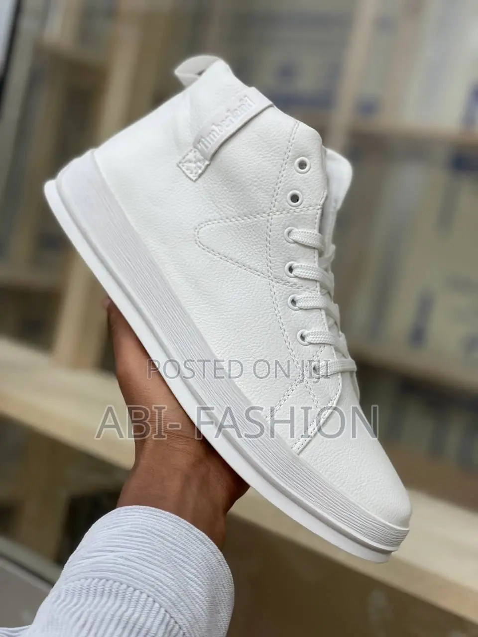 Timberland High Top White Leather Shoe