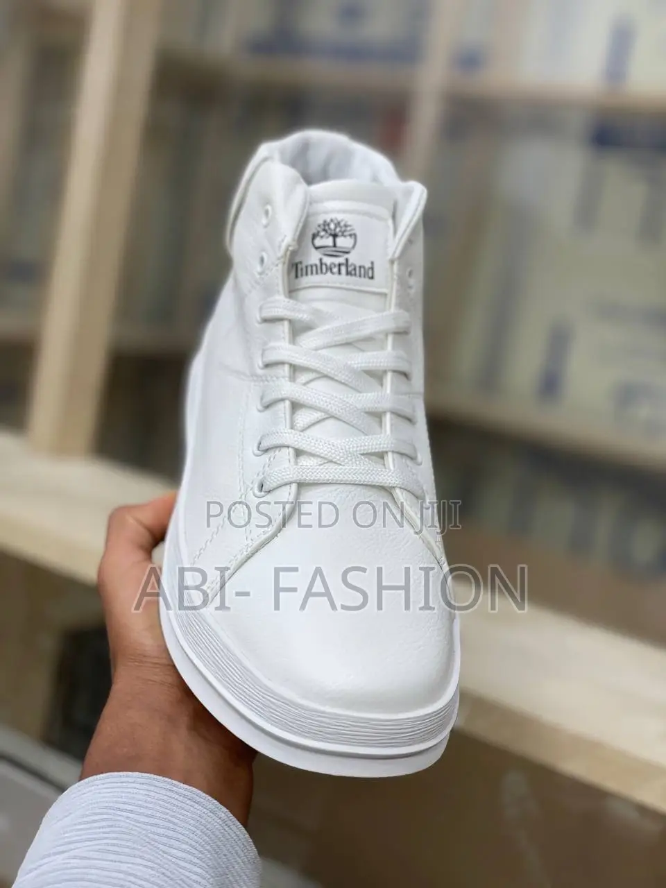 Timberland High Top White Leather Shoe