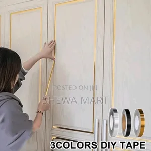 Self-Adhesive Waterproof Wall Sticker, Alloy Color Skirting Line, Tile