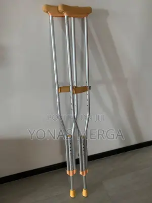 Adjustable Crutches鄔歲simple Push Buttons犀፺ Capacity,Aluminum,Silver
