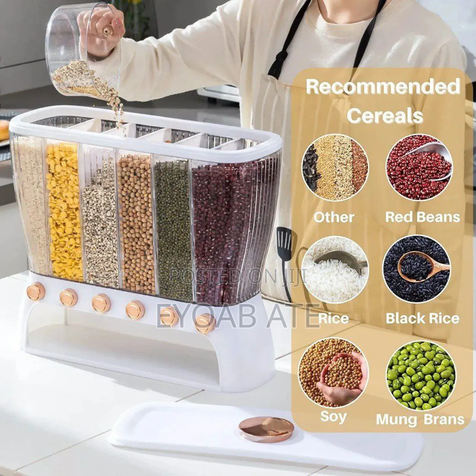  Clear Six-Grid Dry Food Dispenser
