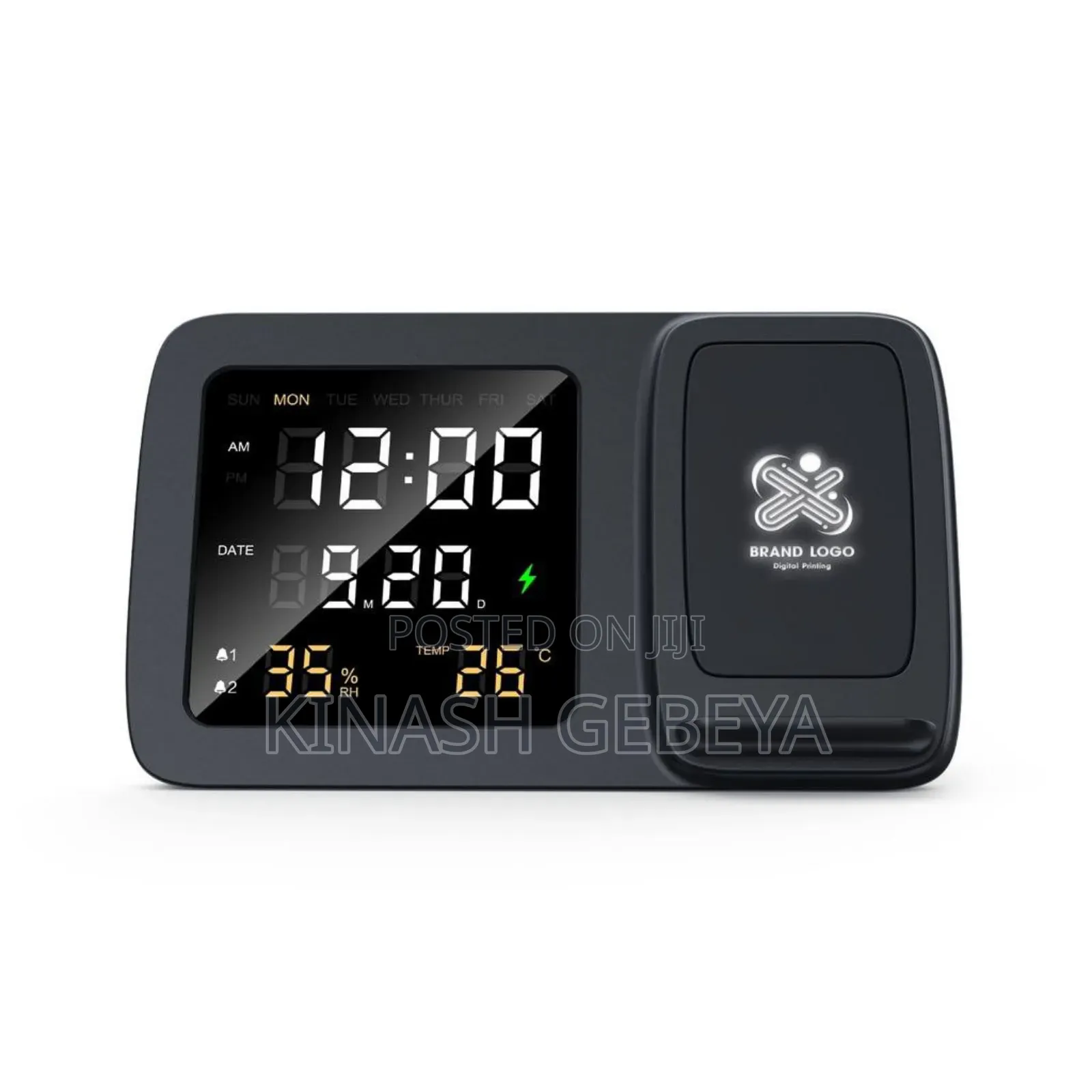 Rise Digital Alarm Clock and Wireless Charger