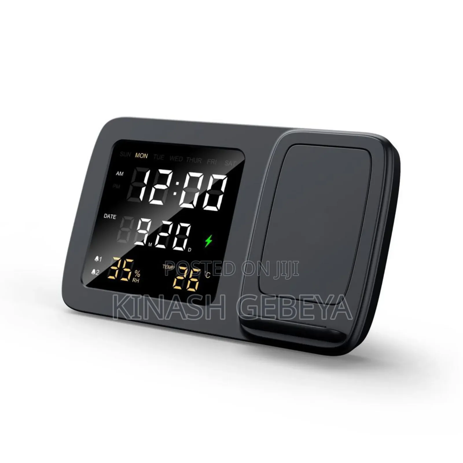 Rise Digital Alarm Clock and Wireless Charger