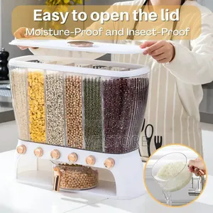 Clear Six-Grid Dry Food Dispenser