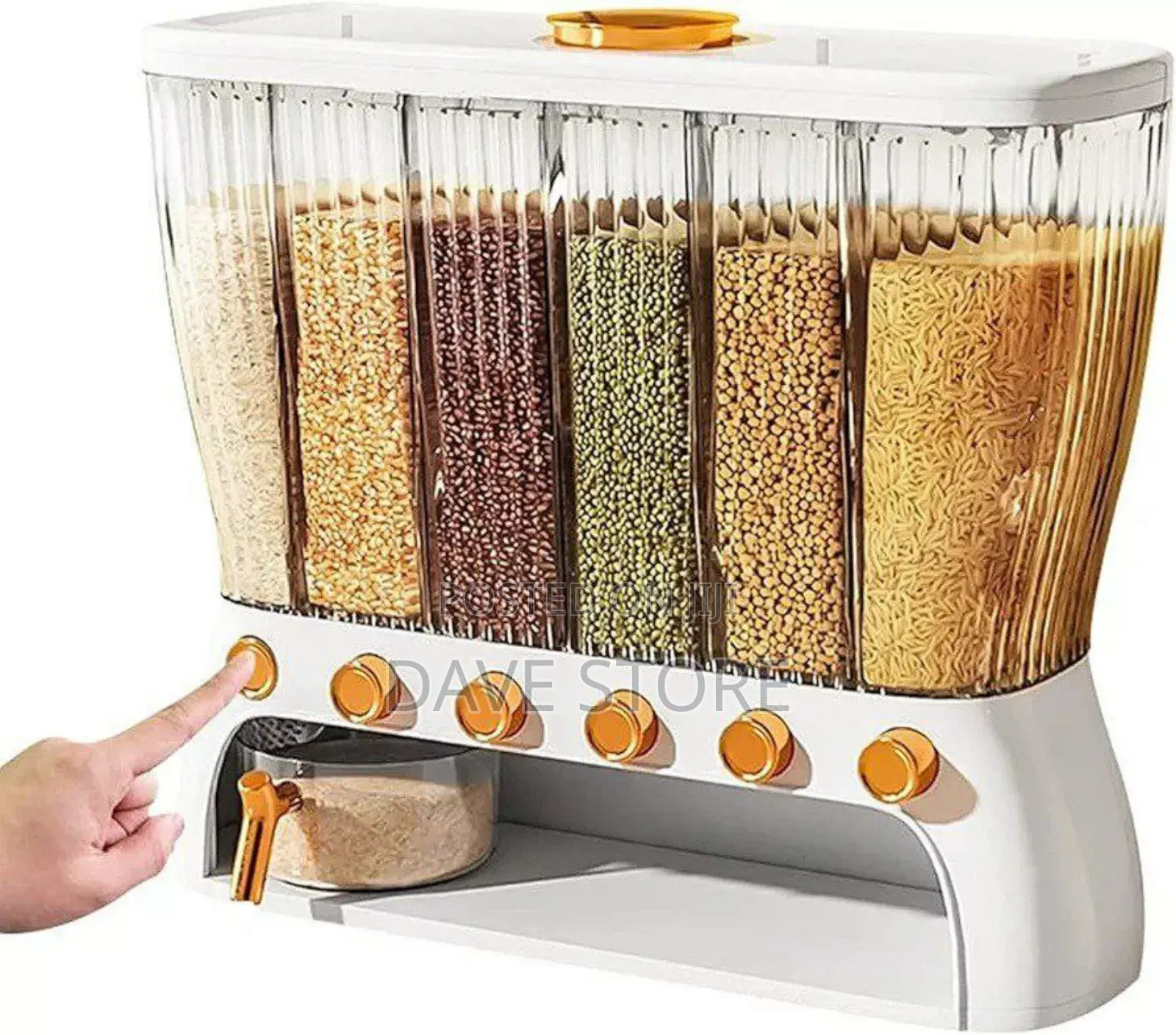 Clear Six-Grid Dry Food Dispenser