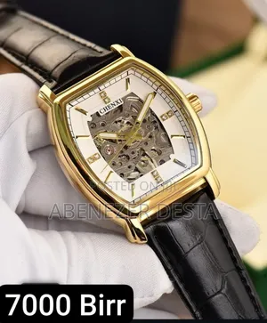 Gold-Toned Chenxi 8815 Skeleton Automatic Mechanical Watch