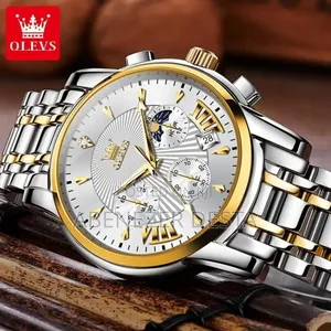 Olevs 2892 Men's Multifunctional Quartz Watch in a Silver and Gold