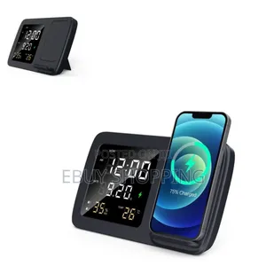 Black Rise Charging Clock Dock for Bedside Office Desks