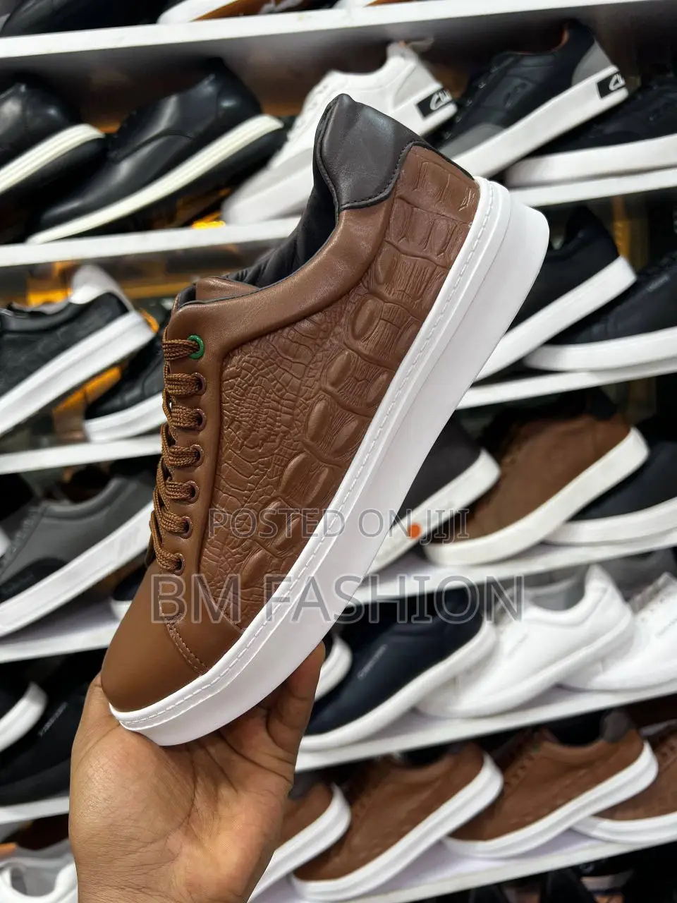 Brown Lacoste Casual Leather Sneaker With White Soles
