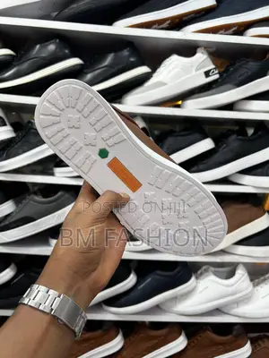 Brown Lacoste Casual Leather Sneaker With White Soles