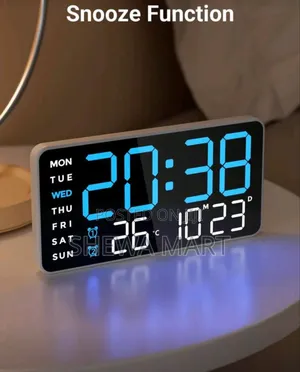 Large Digital Wall Clock With Temperature, Calendar, and Alarm Perfect