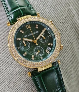Michael Kors ParkerLadies Watch Green Dial Leather Strap Mk6985