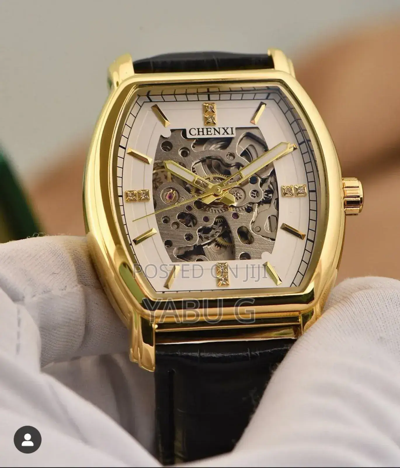 Chenxi Men's Leather Hollow Out Luminous Business Automatic Watch