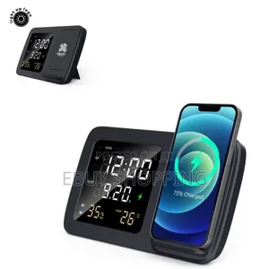 Rise 15w Fast Wireless Charging Alarm Clock Phone Stand
