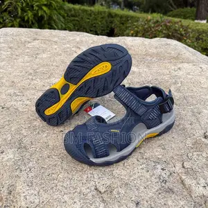 Sandals in Navy Blue With Yellow Accents