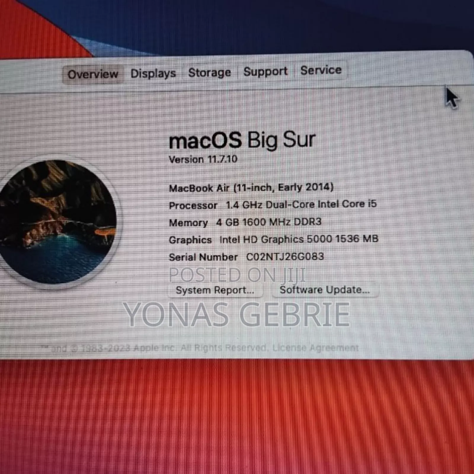 New Laptop Apple MacBook Air 2014 4GB Intel Core i5 SSD 128GB