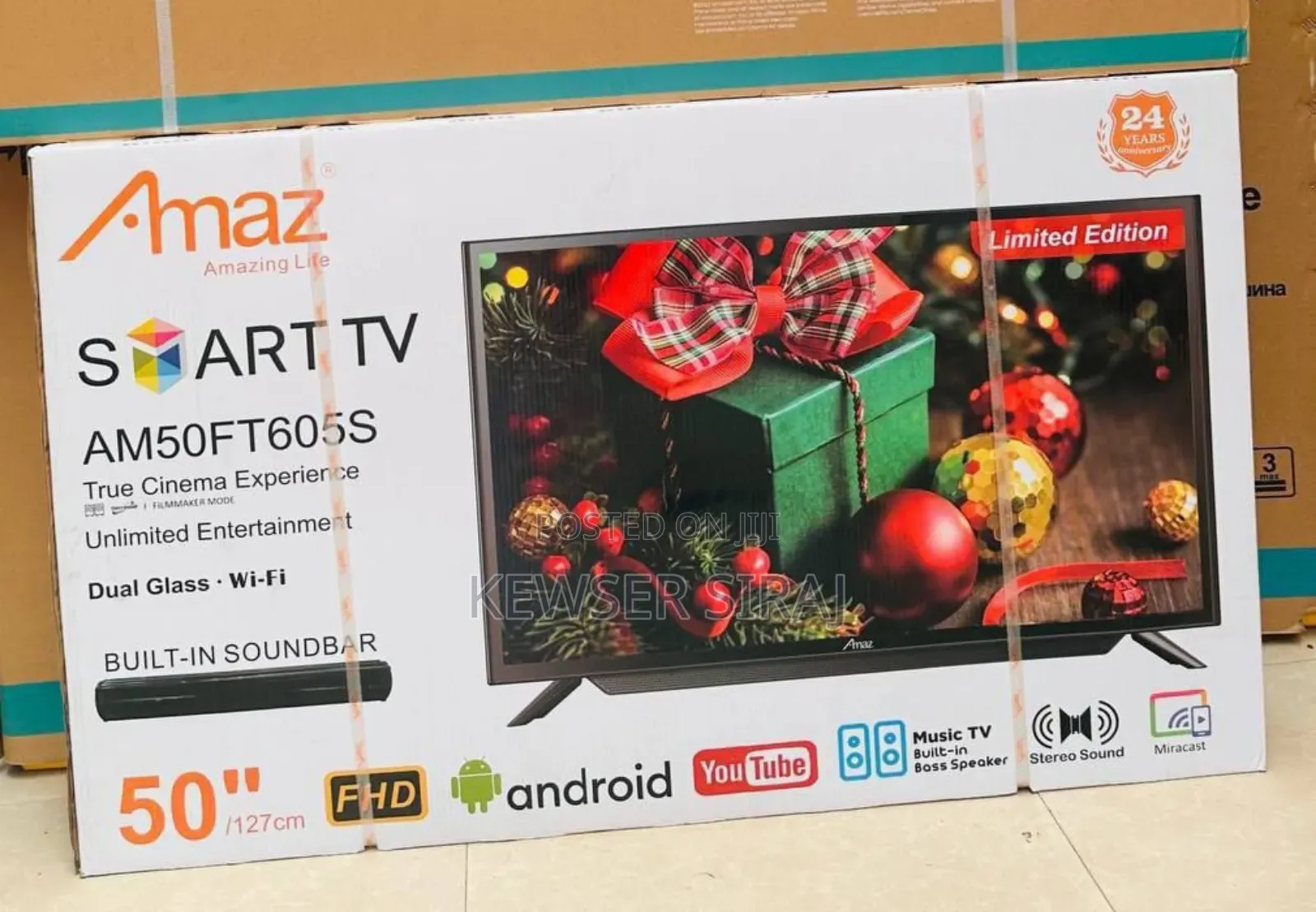 Amaz 50inch Tv Smart Android Double Glass Hi Fi Ultra Hd Quality