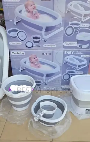 6 in 1 Foldable Baby Bath Tub Set With Folding Washing Machine