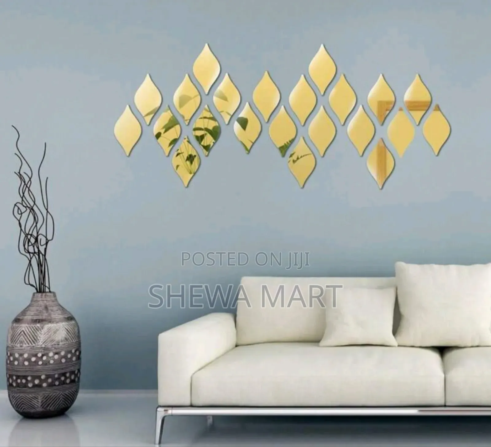 Reflective Acrylic Teardrop-Shaped Mirror Stickers, Custom 3d Art Deca