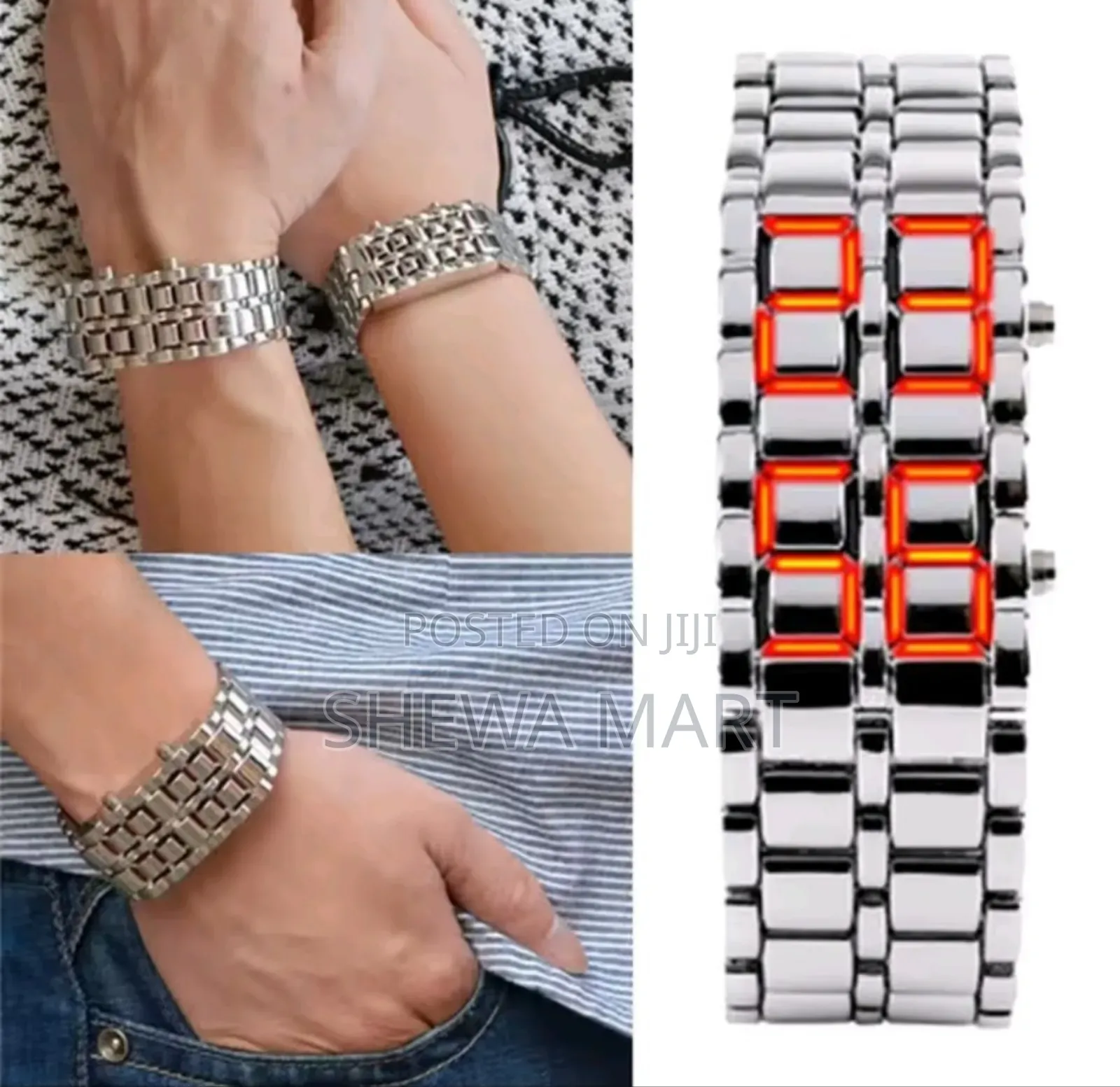 New Business Men's Stainless Steel Strap Led Electronic Watch, Suitabl