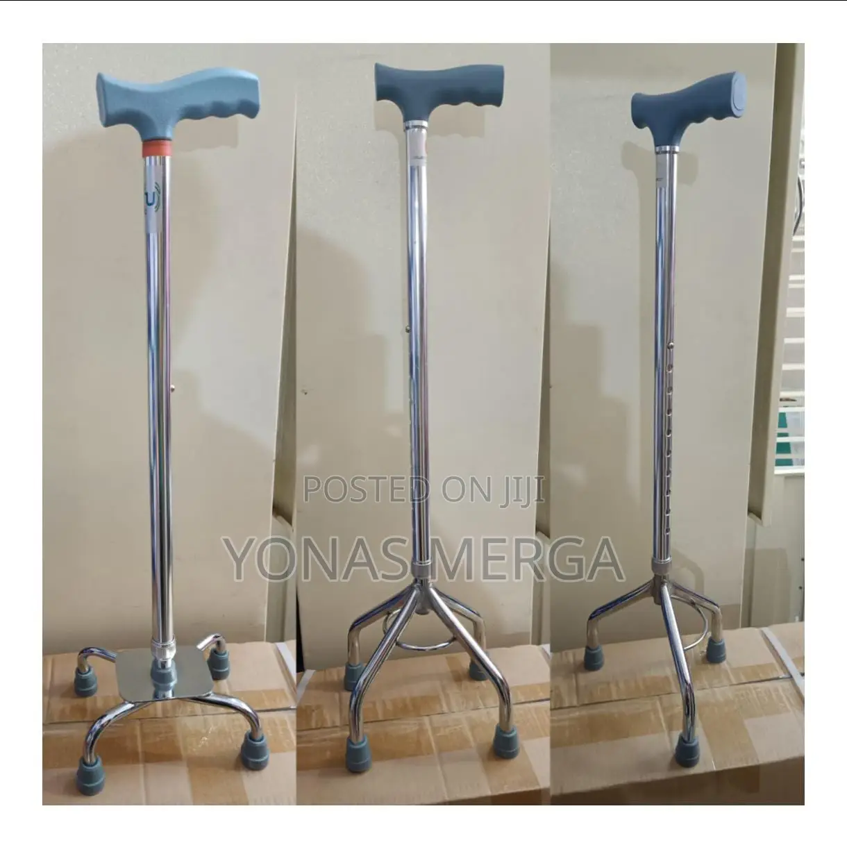 Cane//Stable Base: 4-Prong Design for Superior Balance. Non-Slip Tips
