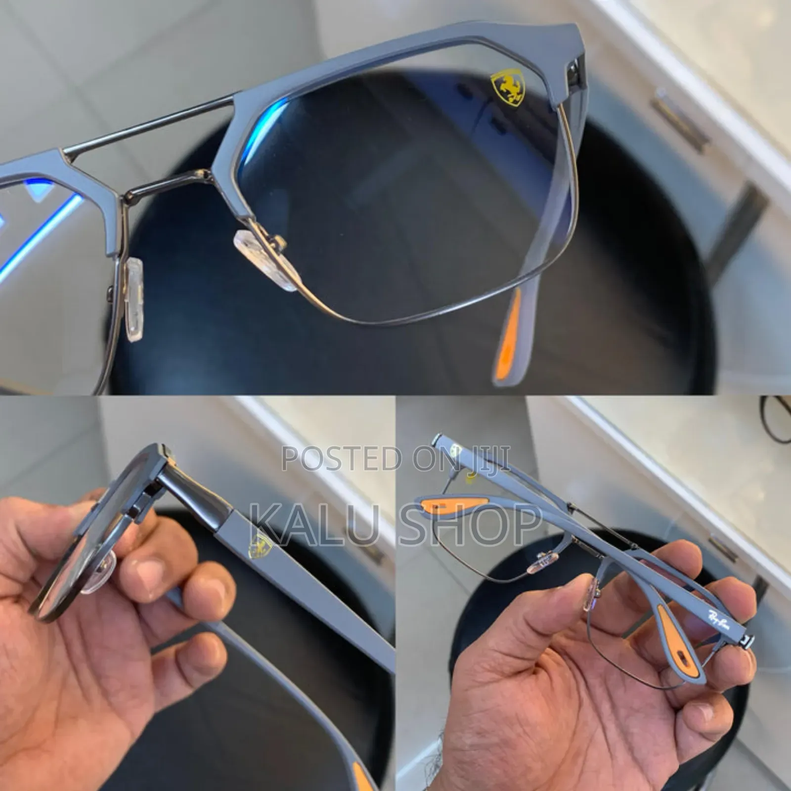 Ray-ban Sunglasse: Stylish Gray Metal Frames Made In Italy