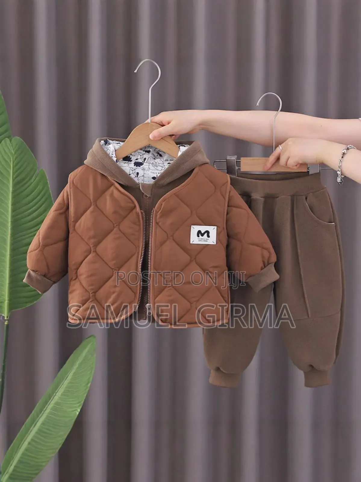 Mk- 0712 3 Piece Set Warm Hooded Jacket, Vest And Pant Size: 1-5