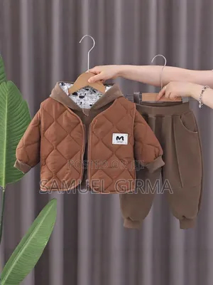 Mk- 0712 3 Piece Set Warm Hooded Jacket, Vest And Pant Size: 1-5