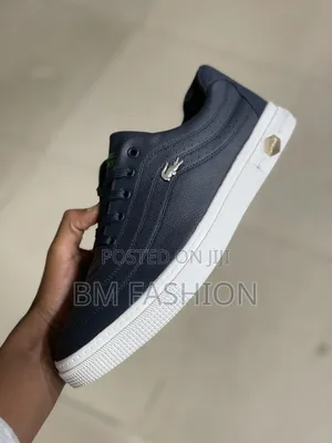 Lacoste Navy Blue Leather With White Sole