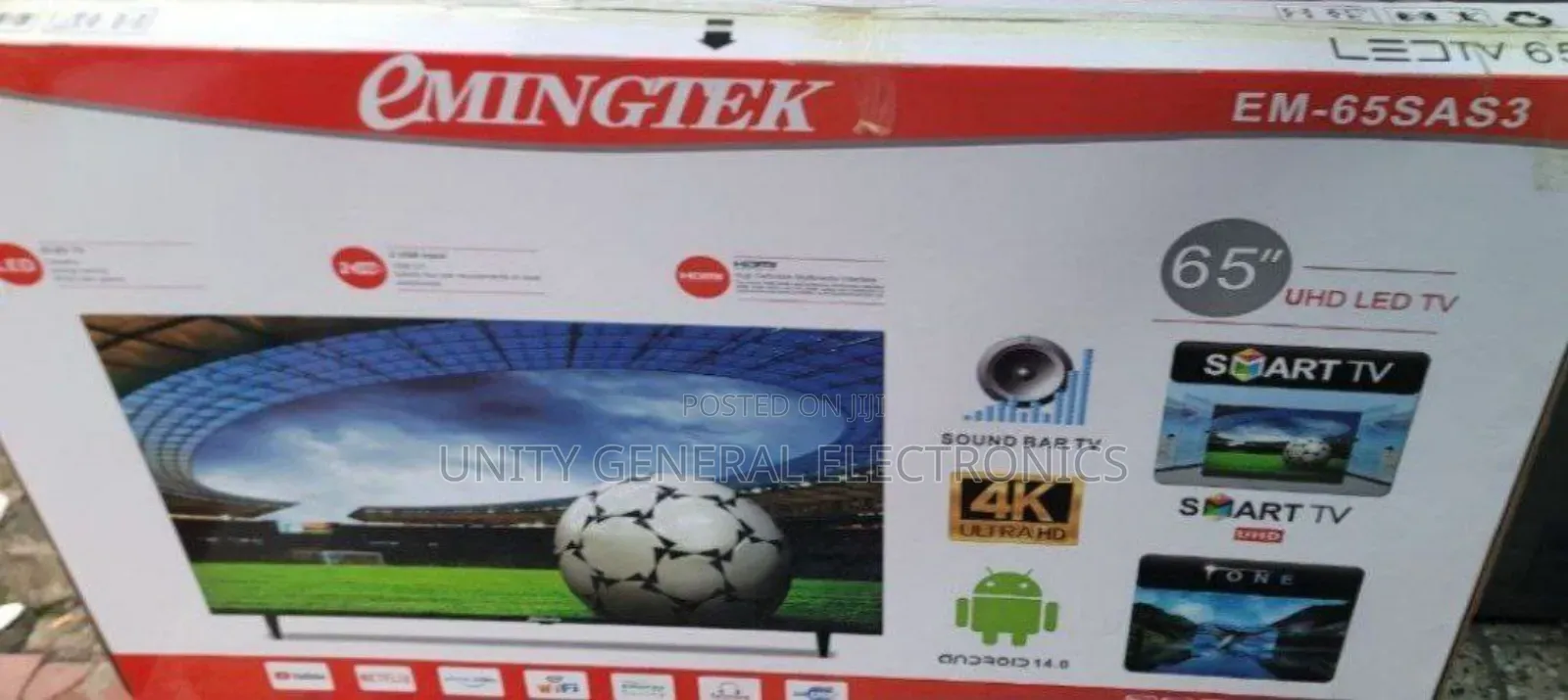 E-Mingtek 65" Uhd Smart Tv Free Delivery