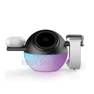 Porodo Orbix 3-in-1 Wireless Charger With Adjustable Ambient Light