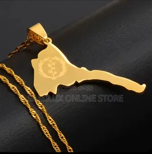 Eritrea Map Flag Pendant Necklace