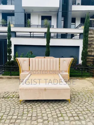 Bed With High Quality Fabric ፅድት ያለ ዘመናዊ አልጋ 150 ሳ.ሜ
