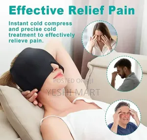 Migraine Relief Cap, Soothing Headache Hat Ice Pack Mask, Face Cold Co