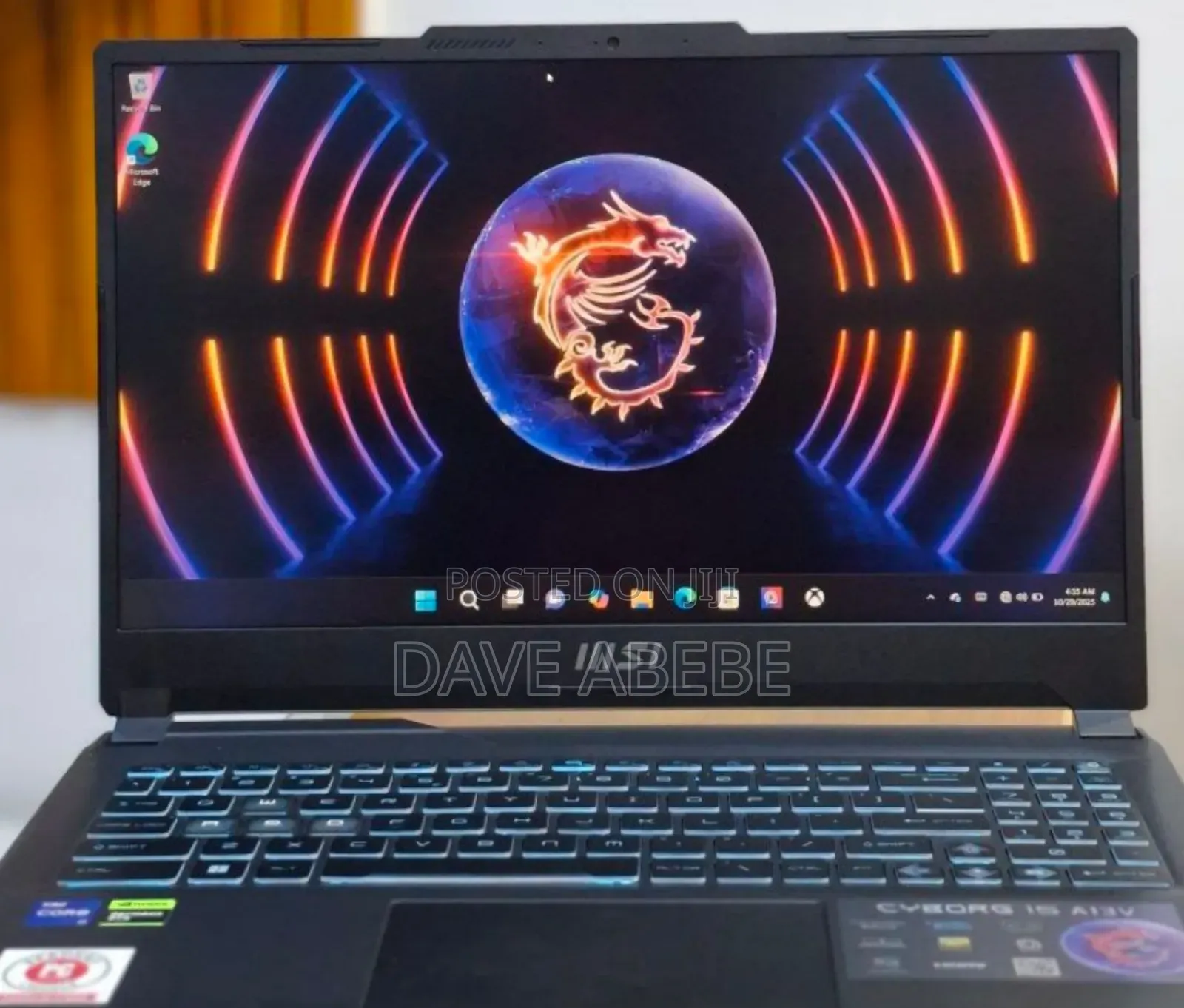 New Laptop MSI Cyborg 15 16GB Intel Core I7 SSD 512GB