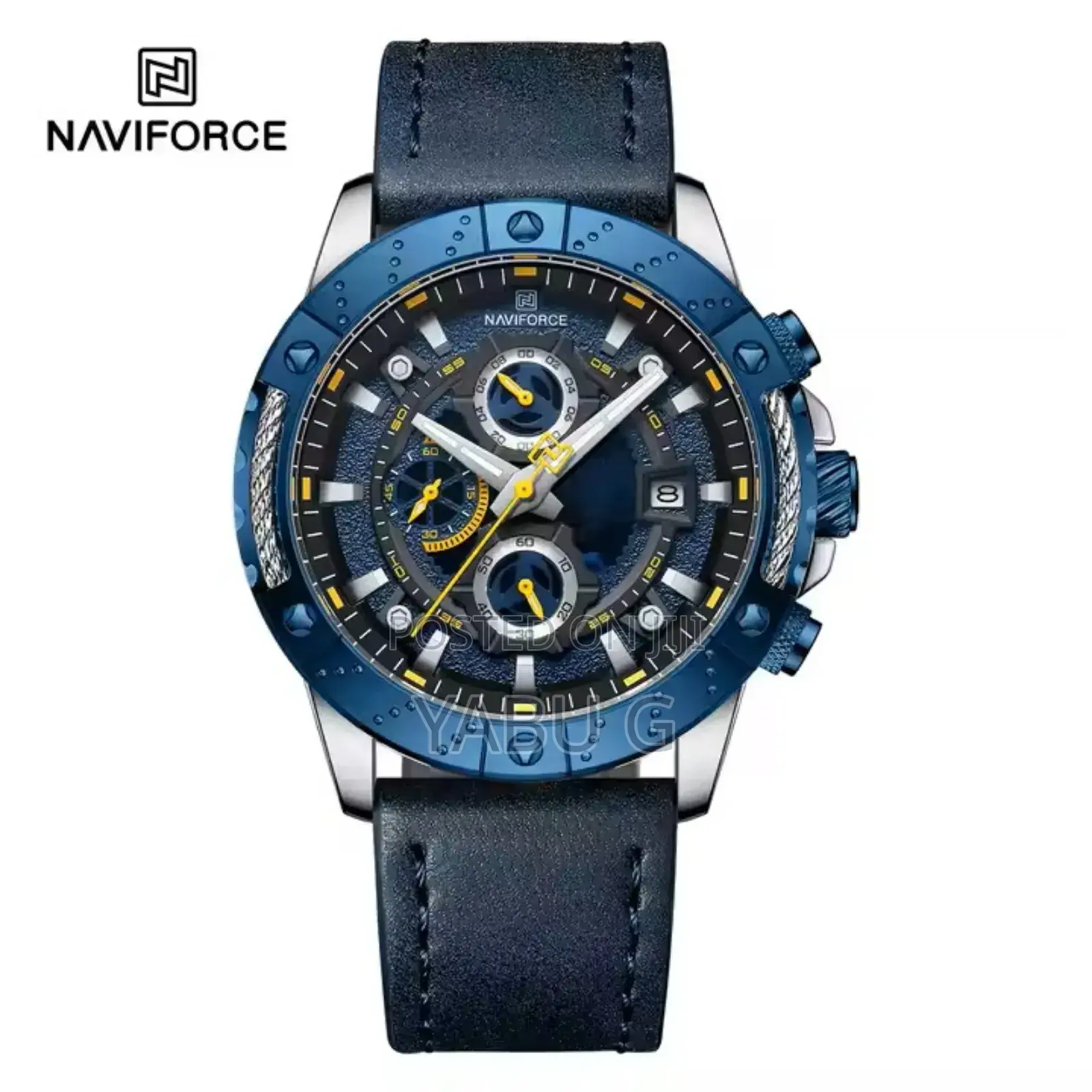 Naviforce Men Watch Luxury Brand Quartz Genuine Leather Wristwatch