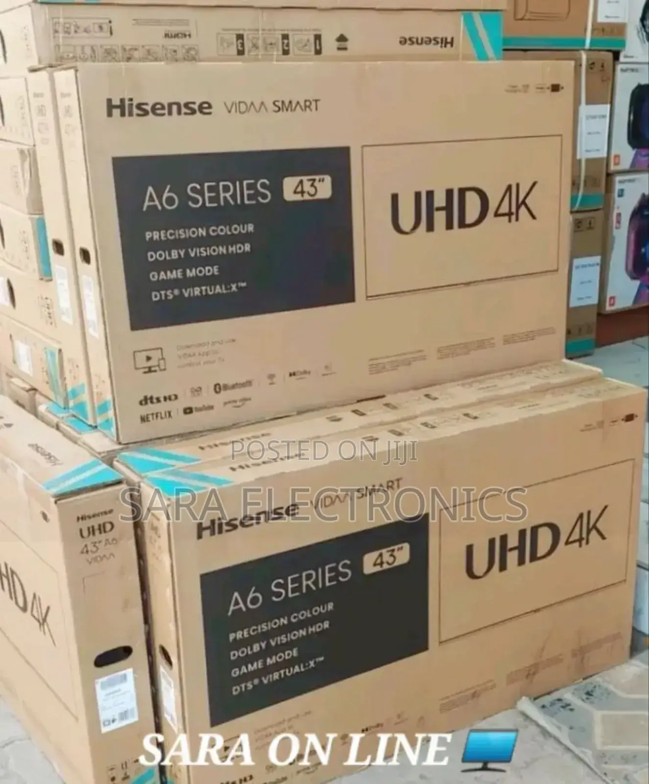 Hisense 43" Uhd A6 Series Model Tv New Model Free Delivery 5 Years War