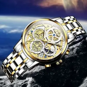 Olevs Transparent Skeleton Automatic Watch