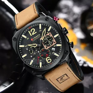 Curren Men Leather Watch Square Wristwatch