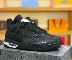 Jordan 4 High Master Quality Smooth Sneakers Full Black