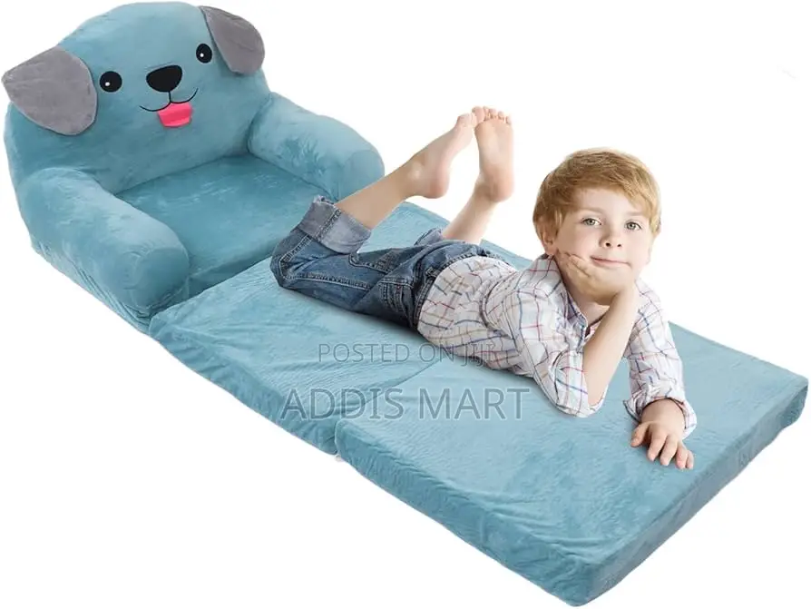 Foldable Kids Sofa, Cartoon Folding Children Sofa Bed 2 in 1