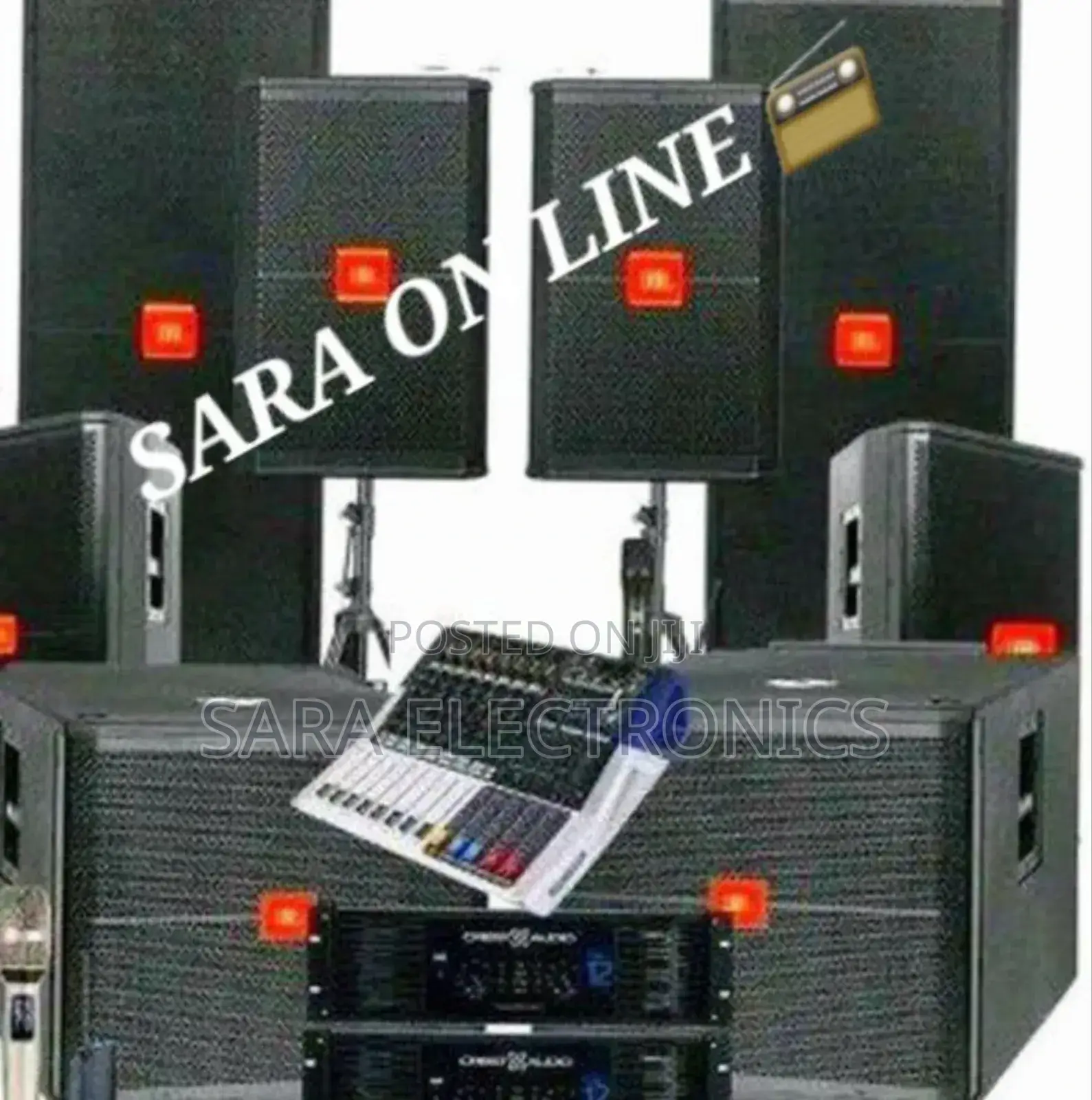 **Jbl Sound System Speakers Mixture Micrafone Keybored Solar System