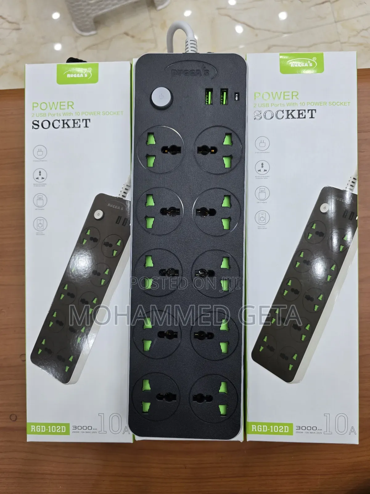 Ruggas 10 Port Universal Power Sockets and 2 Usb Ports