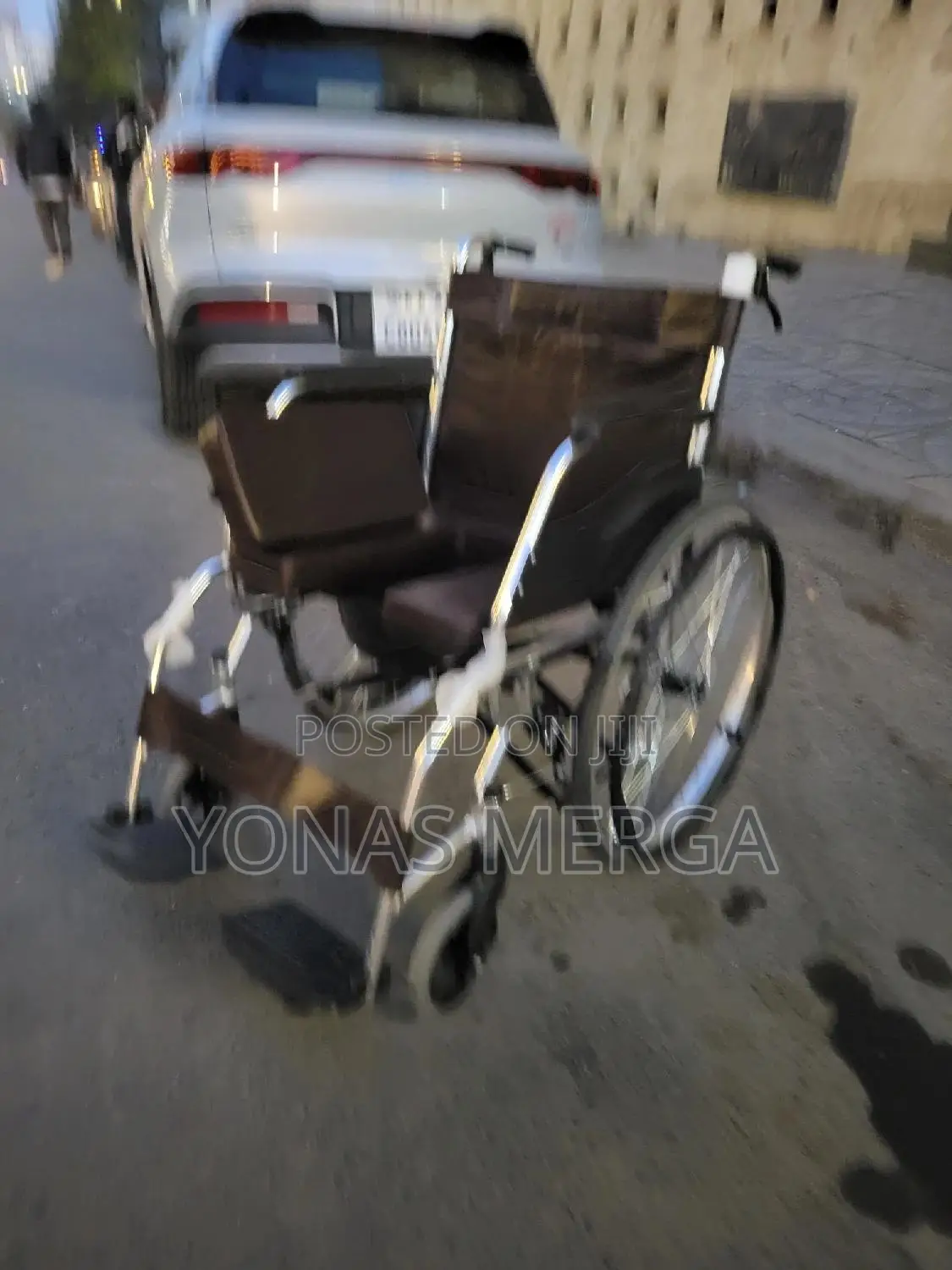 Toilet/Pot Wheelchair | Ms Frame With Hammered Finish | Hand Brakes